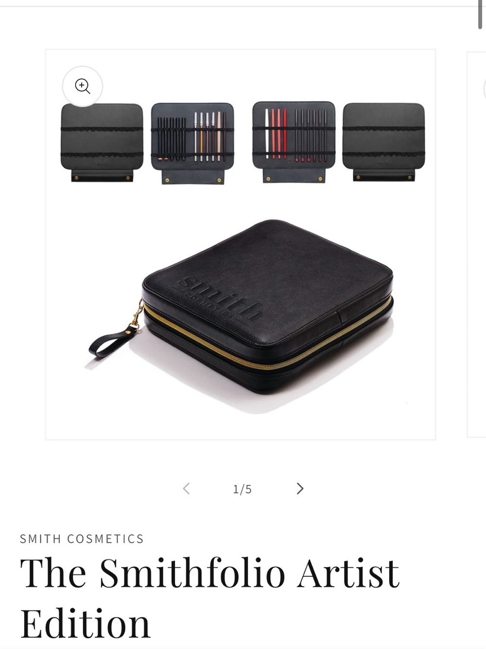 The smithfolio leather makeup case for pencils and brushes